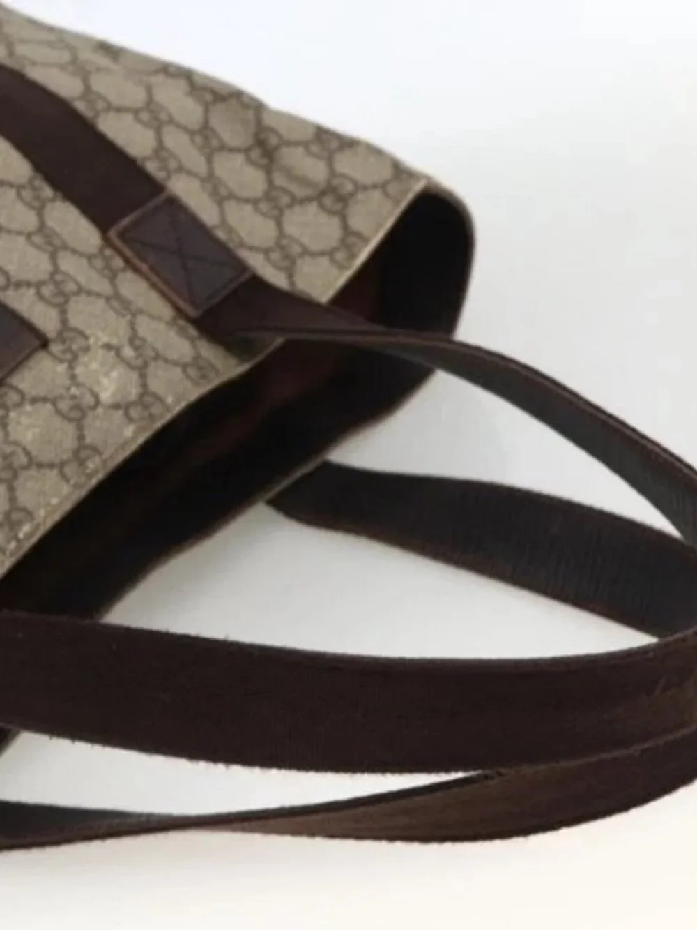 GUCCI GG Supreme Tote Bag PVC Beige 141624 Auth bs34230